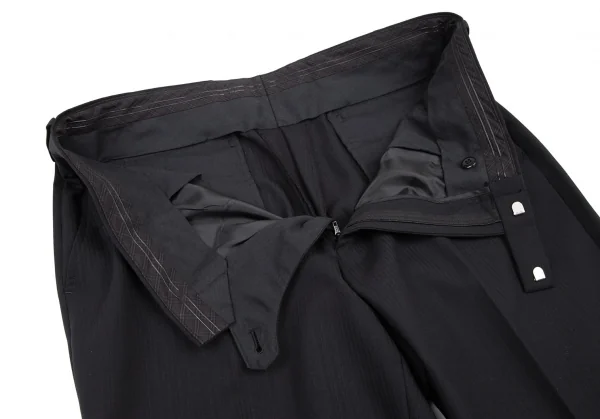 バーバリー ブラックレーベルBURBERRY BLACK LABEL  ウールストライプ織りテーパードパンツ 濃紺42L K-121193_004
