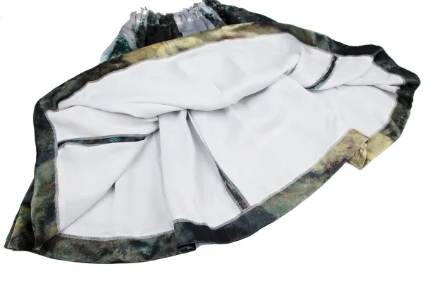 コムデギャルソンCOMME des GARCON ウエスト断ち切り風景プリントスカート 水色緑XS K-121241_008