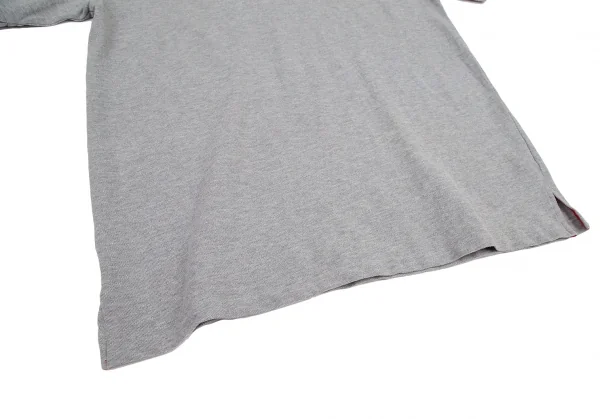 パパスPapas バックワッペン鹿の子ポロシャツ 杢グレー50L K-121365_011