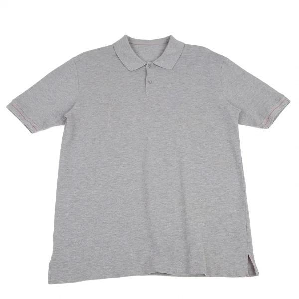 パパスPapas バックワッペン鹿の子ポロシャツ 杢グレー50L K-121365_003