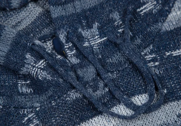 ポロラルフローレンPOLO RALPH LAUREN コットンリネンノルディックニットパーカー 青XL K-121369_004