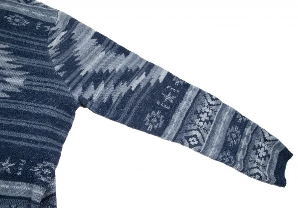 ポロラルフローレンPOLO RALPH LAUREN コットンリネンノルディックニットパーカー 青XL K-121369_005