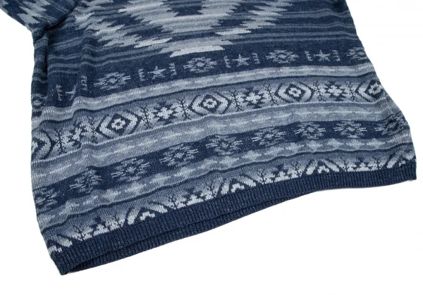ポロラルフローレンPOLO RALPH LAUREN コットンリネンノルディックニットパーカー 青XL K-121369_007
