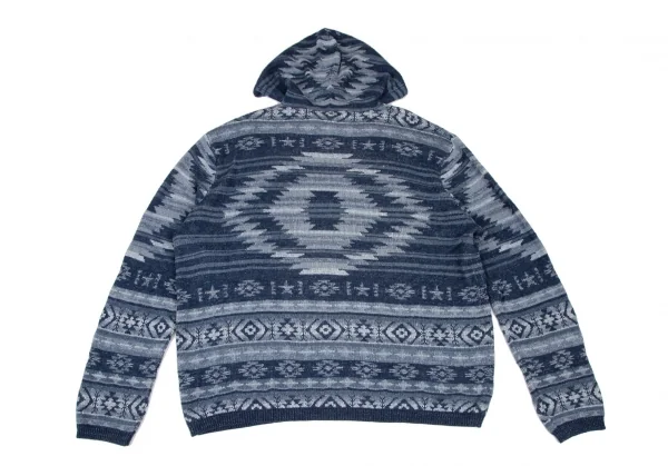 ポロラルフローレンPOLO RALPH LAUREN コットンリネンノルディックニットパーカー 青XL K-121369_009