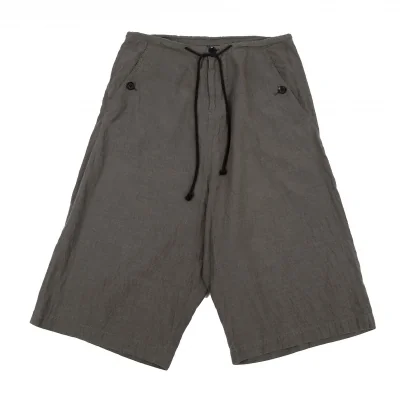 Y's Linen Cotton Wide Dropped Crotch Pants