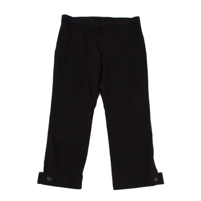 Y's Wool Gabardine Hem Button Cropped Pants