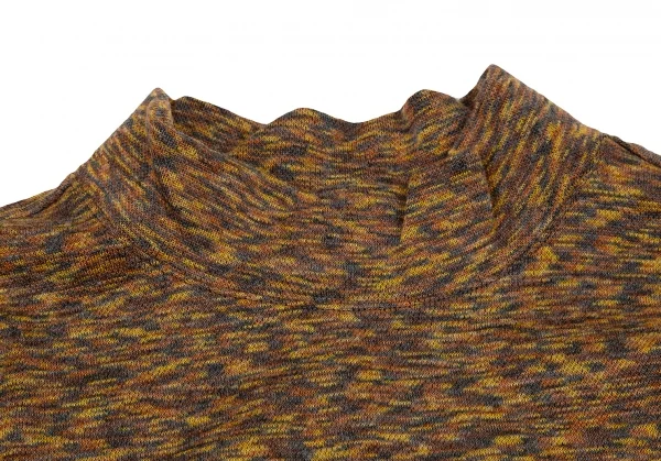 ミッソーニMISSONI ウールアクリルハイネックニットソー 茶黄46 K-121564_002