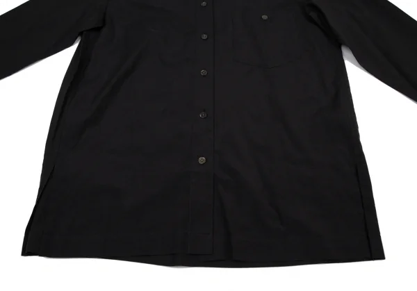 イッセイミヤケISSEY MIYAKEキュプラコットンマオカラーシャツ 黒M K-121585_010