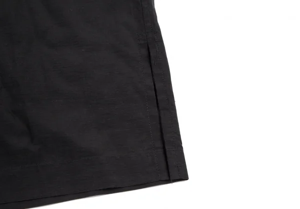 イッセイミヤケISSEY MIYAKEキュプラコットンマオカラーシャツ 黒M K-121585_011