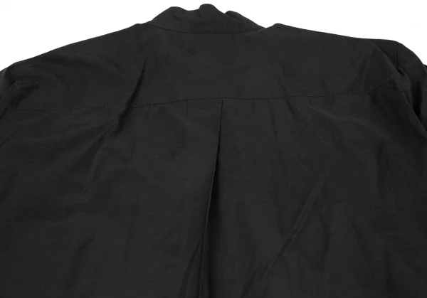 イッセイミヤケISSEY MIYAKEキュプラコットンマオカラーシャツ 黒M K-121585_014