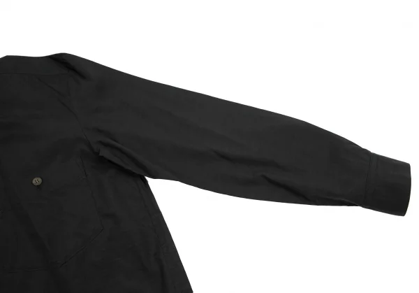 イッセイミヤケISSEY MIYAKEキュプラコットンマオカラーシャツ 黒M K-121585_006