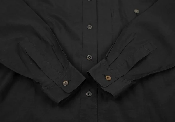 イッセイミヤケISSEY MIYAKEキュプラコットンマオカラーシャツ 黒M K-121585_007