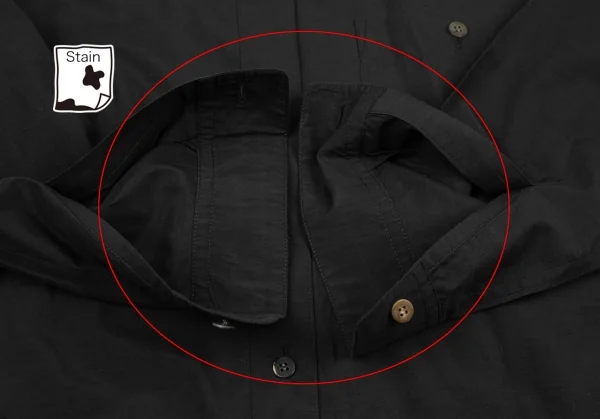 イッセイミヤケISSEY MIYAKEキュプラコットンマオカラーシャツ 黒M K-121585_008