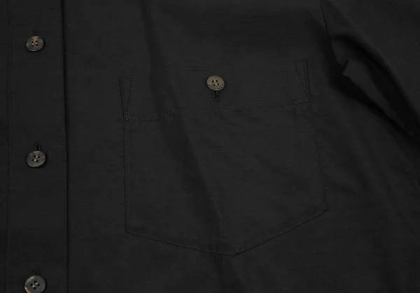 イッセイミヤケISSEY MIYAKEキュプラコットンマオカラーシャツ 黒M K-121585_009