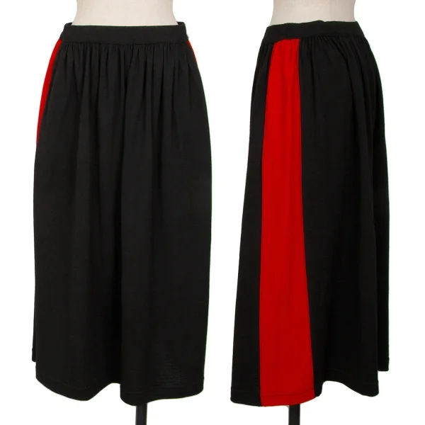 COMME des GARCONS Side Line Wool Skirt Black S-M K-121598_001
