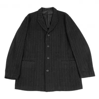 Y's for men Striped Woven Button Zip Jacket