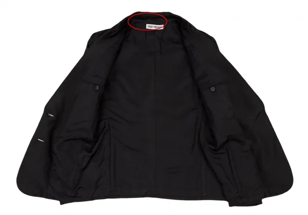 イッセイミヤケISSEY MIYAKEナイロン混紡シャイニーセットアップスーツ 黒M K-121674_010