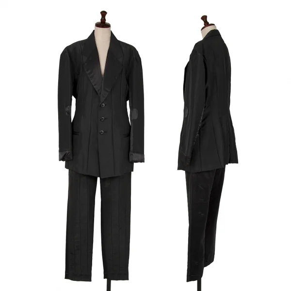 イッセイミヤケISSEY MIYAKE 異素材切替中綿セットアップスーツ L M 黒L, M K-121677_001