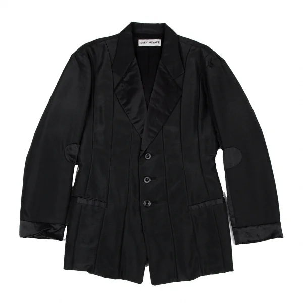 イッセイミヤケISSEY MIYAKE 異素材切替中綿セットアップスーツ L M 黒L, M K-121677_003