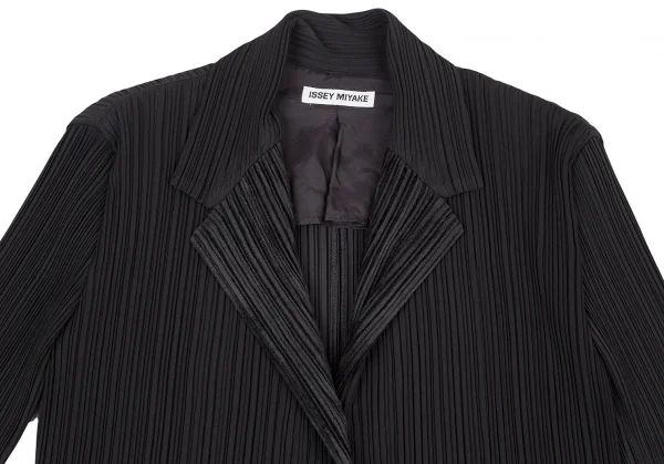 イッセイミヤケISSEY MIYAKE バック切替プリーツジャケット 黒L (K-121682)