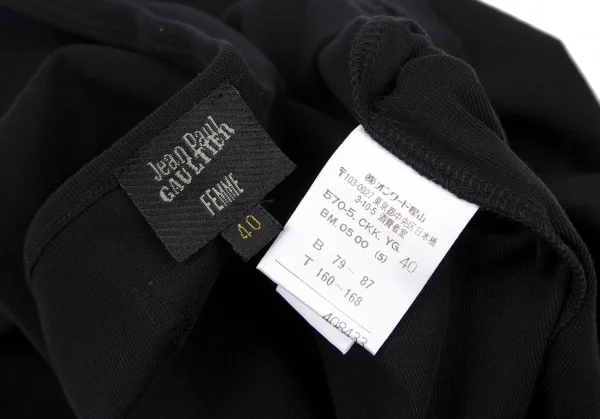 ジャンポールゴルチエ ファムJean Paul GAULTIER FEMME レザーパーツホルターネックトップス 黒40 K-121700_012