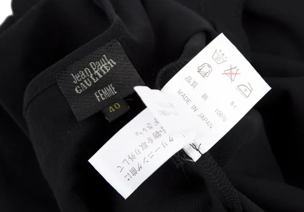 ジャンポールゴルチエ ファムJean Paul GAULTIER FEMME レザーパーツホルターネックトップス 黒40 K-121700_013