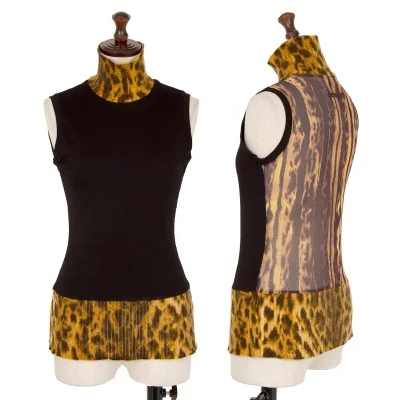 Jean Paul GAULTIER FEMME Mesh Leopard Switching Sleeveless Top