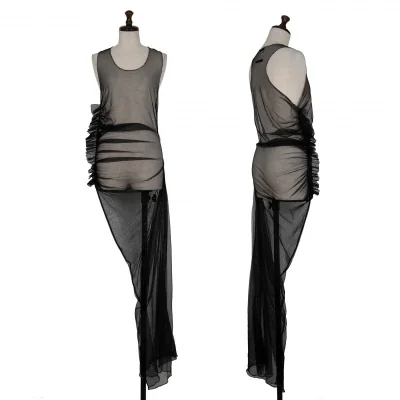 Jean-Paul GAULTIER FEMME Side Ruched Gathered Mesh Dress