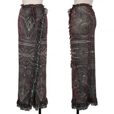 Jean-Paul GAULTIER FEMME Printed Mesh Wrap Skirt