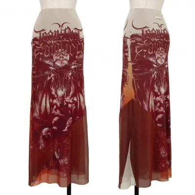 Jean-Paul GAULTIER FEMME Gargoyle Printed Mesh Skirt