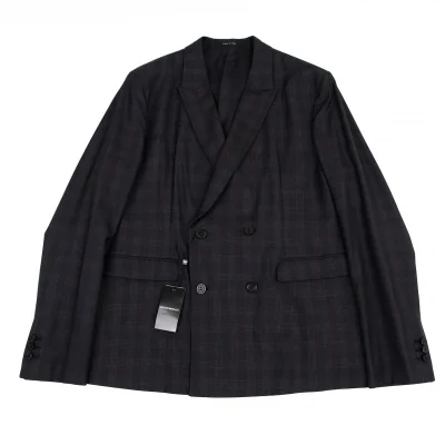 EMPORIO ARMANI Wool Silk Checker Double Jacket