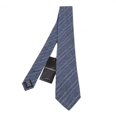 EMPORIO ARMANI Blended Silk Neck Regimental Tie