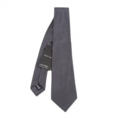 GIORGIO ARMANI Silk Cotton Checkered Jacquard Tie