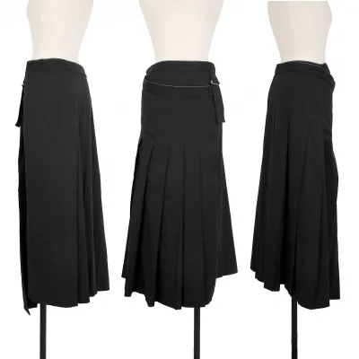 Yohji Yamamoto FEMME White Stitch Pleated Wrap Skirt
