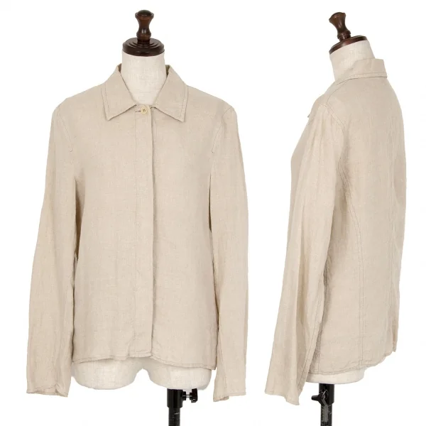 マックスアンドコーMAX&Co リネンフライフロントシャツ ベージュ40 K-121841_001