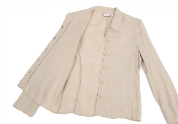 マックスアンドコーMAX&Co リネンフライフロントシャツ ベージュ40 K-121841_011