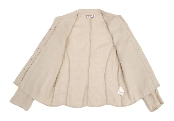 マックスアンドコーMAX&Co リネンフライフロントシャツ ベージュ40 K-121841_012