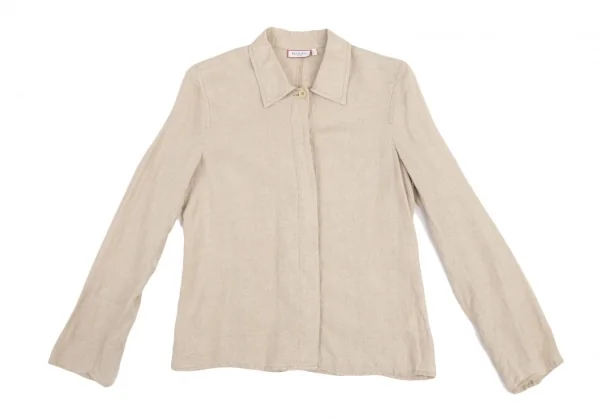 マックスアンドコーMAX&Co リネンフライフロントシャツ ベージュ40 K-121841_002