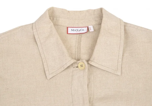 マックスアンドコーMAX&Co リネンフライフロントシャツ ベージュ40 K-121841_003