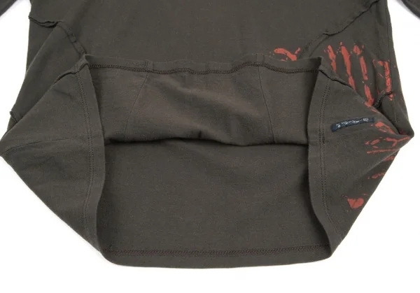 アルマーニジーンズARMANI JEANS サイドロゴプリントステッチデザインカットソー カーキ38 K-121845_010