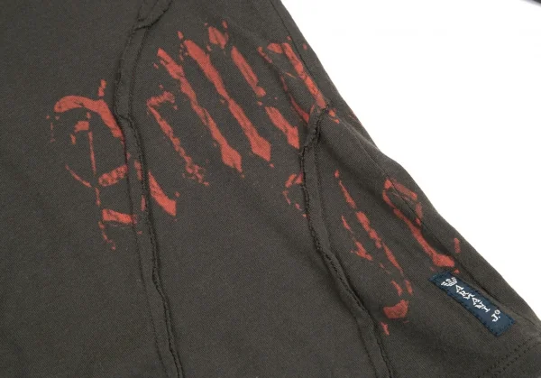 アルマーニジーンズARMANI JEANS サイドロゴプリントステッチデザインカットソー カーキ38 K-121845_008