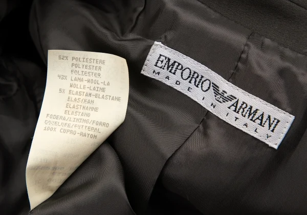 エンポリオ アルマーニEMPORIO ARMANI バックギャザーデザインテーラードジャケット カーキブラウン42 K-121850_016