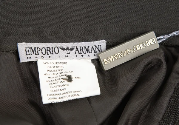 エンポリオ アルマーニEMPORIO ARMANI ポリウール台形スカート カーキブラウン40 K-121851_012