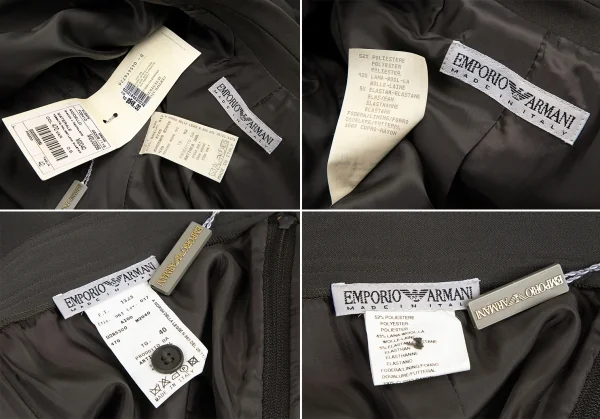 エンポリオ アルマーニEMPORIO ARMANI バックギャザーデザインセットアップスーツ カーキブラウン42・40 K-121852_018