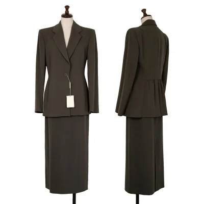 エンポリオ アルマーニEMPORIO ARMANI バックギャザーデザインセットアップスーツ カーキブラウン