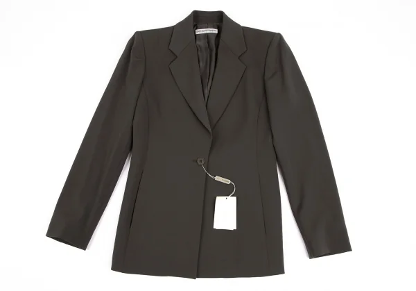 エンポリオ アルマーニEMPORIO ARMANI バックギャザーデザインセットアップスーツ カーキブラウン42・40 K-121852_003