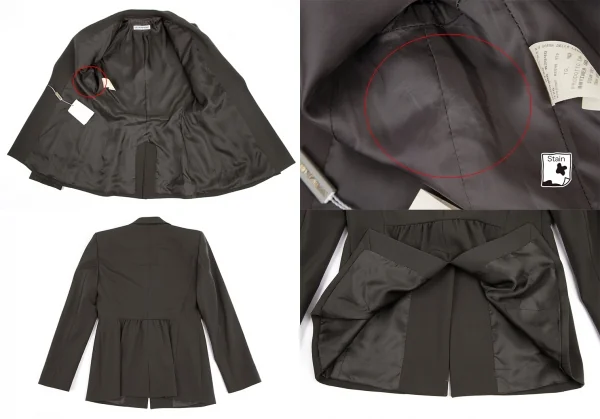 エンポリオ アルマーニEMPORIO ARMANI バックギャザーデザインセットアップスーツ カーキブラウン42・40 K-121852_009