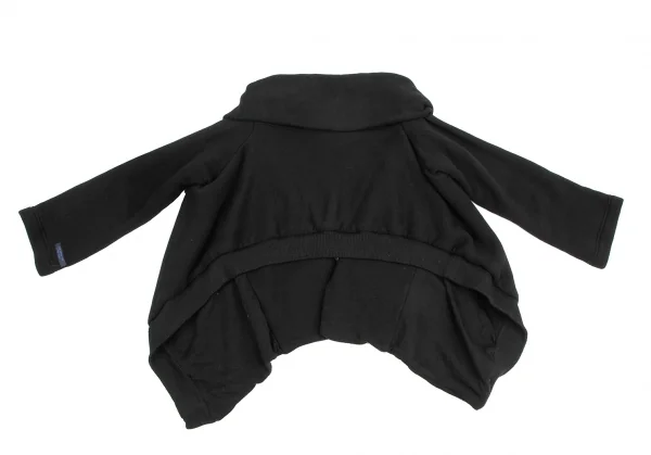 レギュレーション ヨウジヤマモトREGULATION yohji yamamoto 裏起毛スウェットボタンレスカーディガン 黒2 K-121881_010
