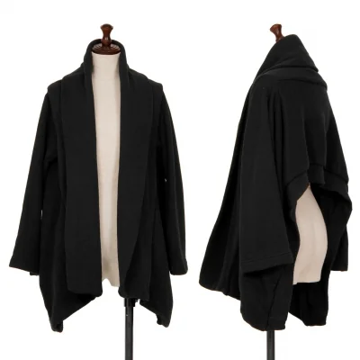 レギュレーション ヨウジヤマモトREGULATION yohji yamamoto 裏起毛スウェットボタンレスカーディガン 黒