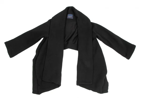レギュレーション ヨウジヤマモトREGULATION yohji yamamoto 裏起毛スウェットボタンレスカーディガン 黒2 K-121881_002